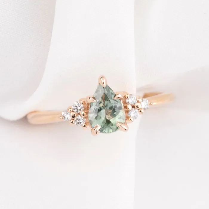 Envero Jewelry Rings Teresa Ring 079ct Light Green Montana Sapphire 14k Rose Gold One of a kind Envero Jewelry Rings Teresa Ring 079ct Light Green Montana Sapphire 14k Rose Gold One of a kind
