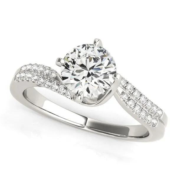 Rings 14K White Gold Spiral Design Pronged Round Diamond Engagement Ring 1 18 ct tw mayamila Rings 14K White Gold Spiral Design Pronged Round Diamond Engagement Ring 1 18 ct tw mayamila