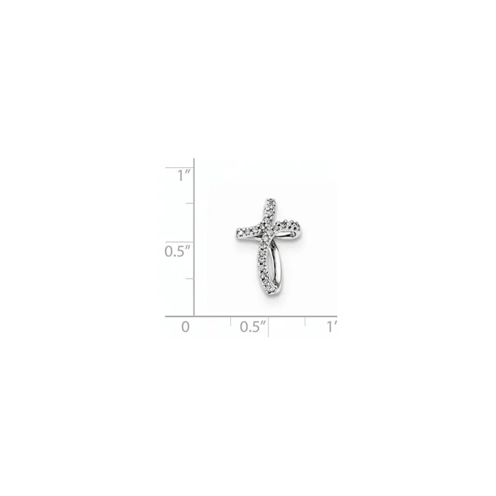 Sterling Silver Diamond Cross Slide Pendant Goldia Necklaces