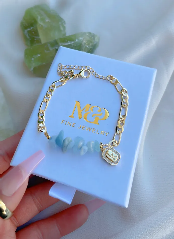 Bracelets MP Jewelry Aquamarine Initial Bracelet