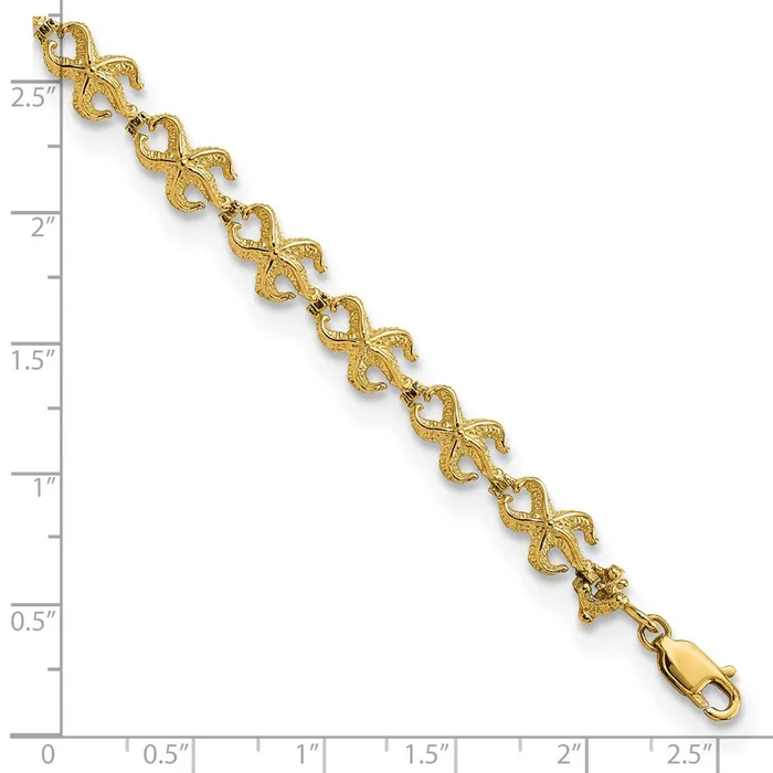 Bracelets WB Choice Jewelry 14k Textured Starfish 725in BraceletWBCFB1633725 Bracelets WB Choice Jewelry 14k Textured Starfish 725in BraceletWBCFB1633725