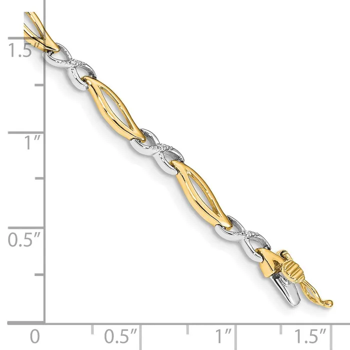 WB Choice Jewelry Bracelets 14k Twotone Diamond Infinity 7 in Link BraceletWBCBM4599003YWA