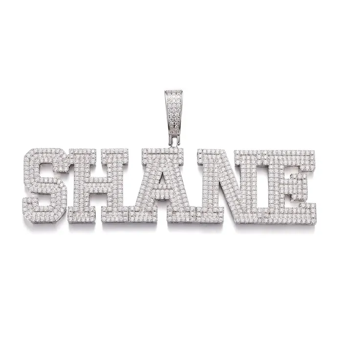 Necklaces icezeusshop Custom Name Iced Out Varsity Font Letter Pendant For Gift