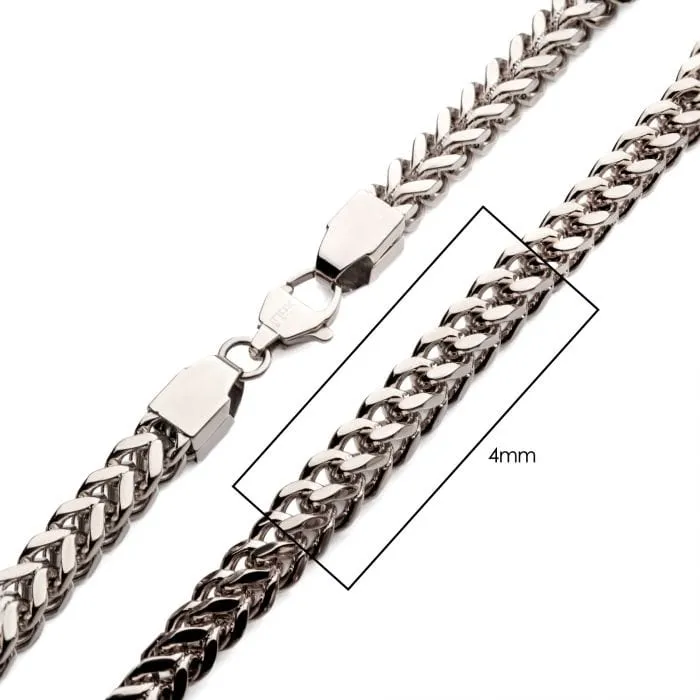 Necklaces INOX JEWELRY Silver Tone Stainless Steel 4mm Franco Chain