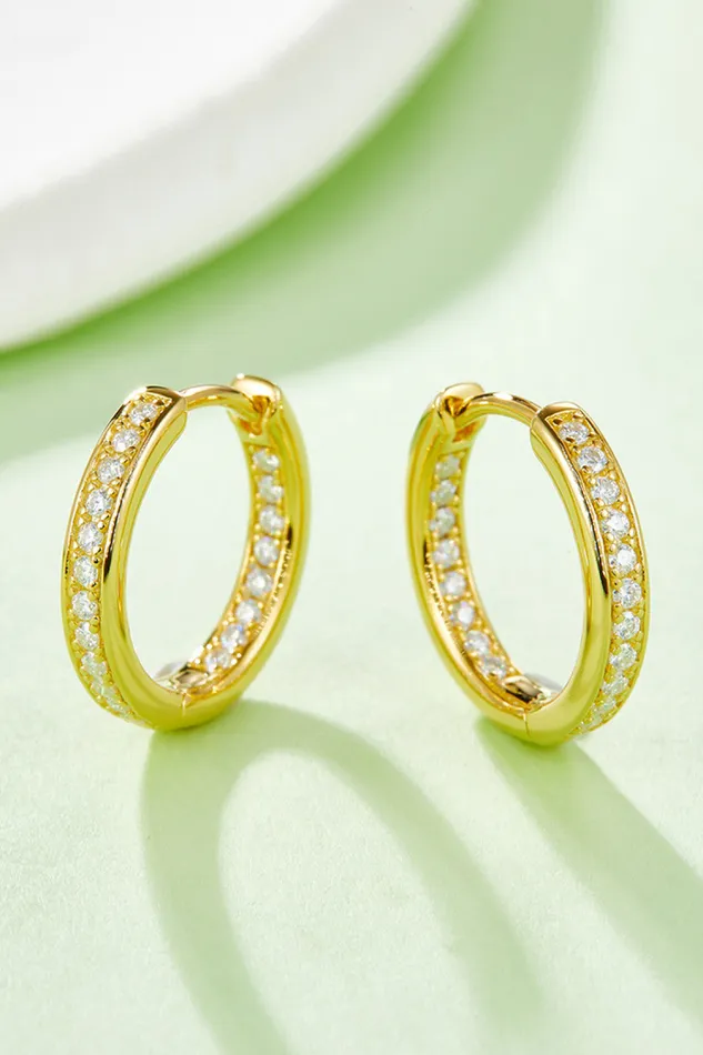 Earrings Trendsi Moissanite 925 Sterling Silver Huggie Earrings