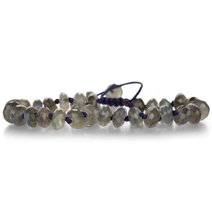Joseph Brooks Bracelets Faceted 7mm Labradorite Rondelle Beaded Bracelet