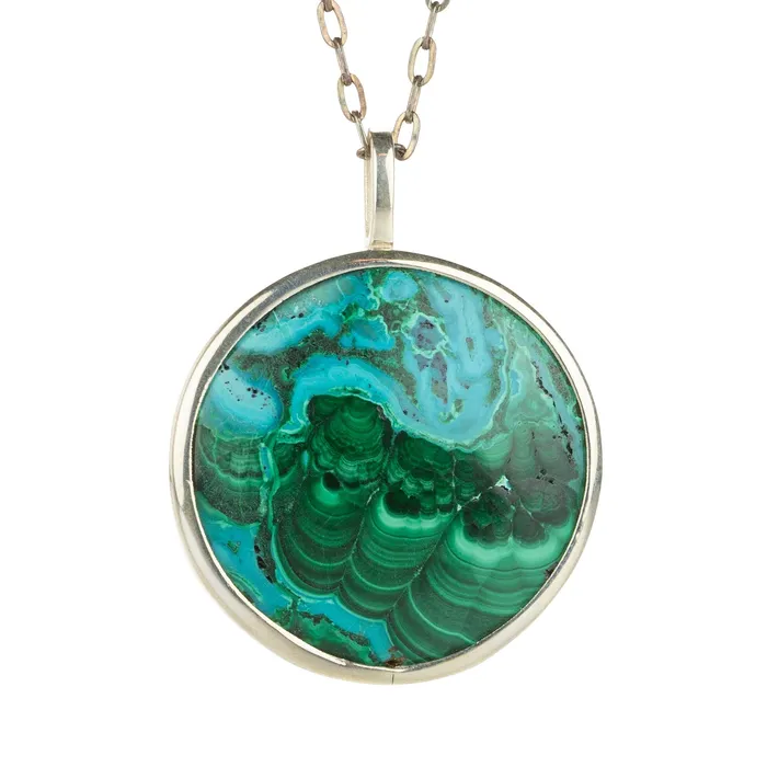 Joseph Brooks Necklaces Chrysocolla and Malachite Pendant Necklace