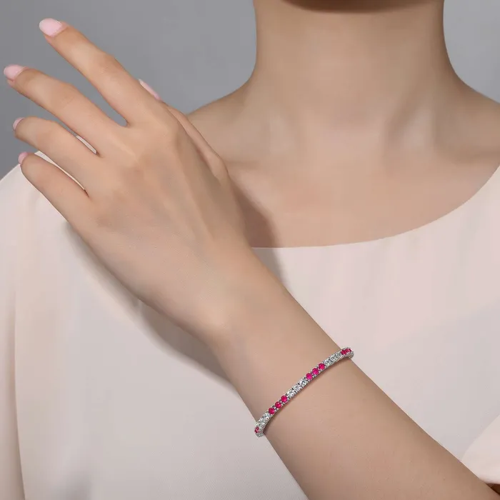 Bracelets Lafonn 60 CTW LabGrown Ruby Tennis Bracelet