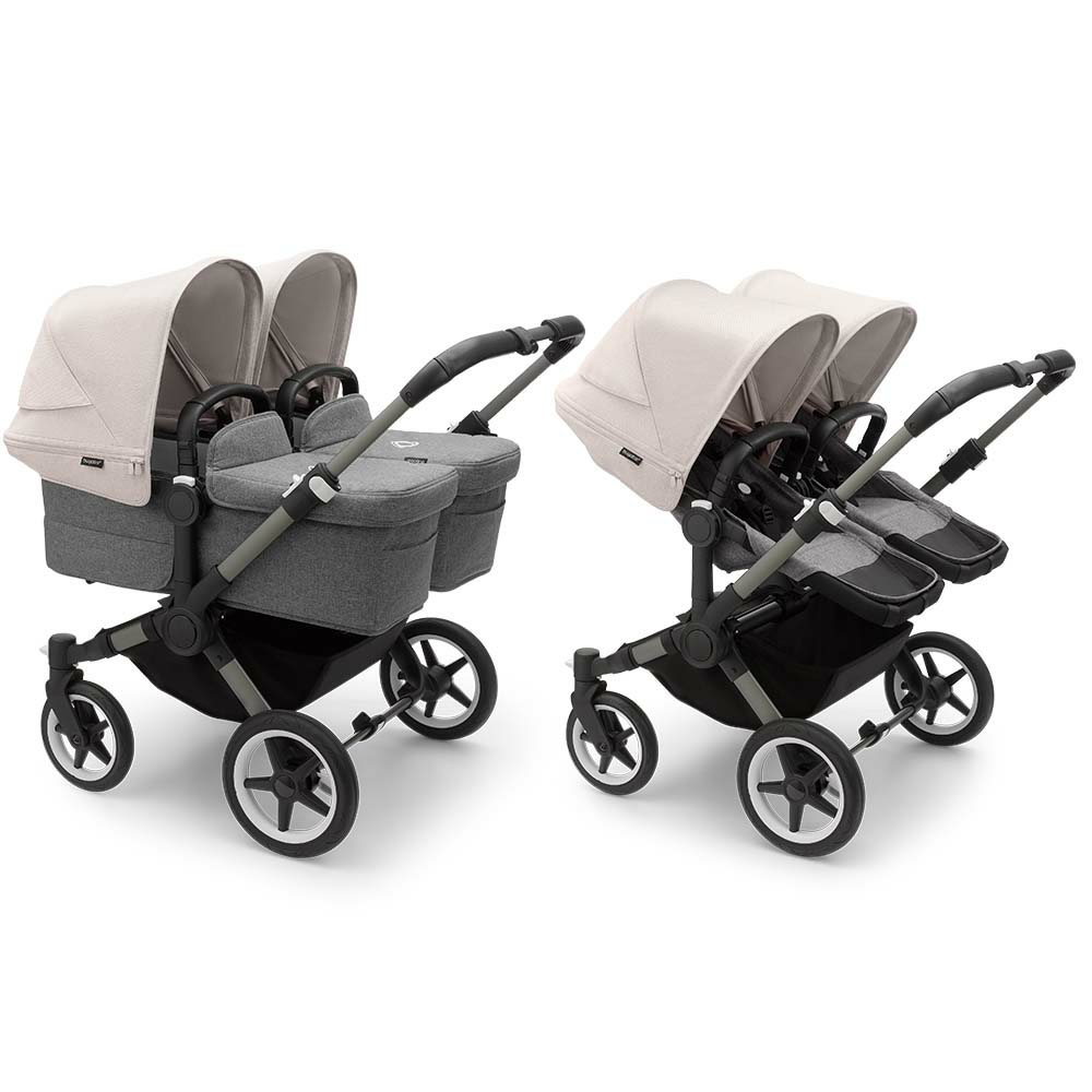 Bugaboo Donkey5 |  Donkey5 Twin Stroller – Graphite/Grey Melange Bugaboo Bugaboo Donkey5